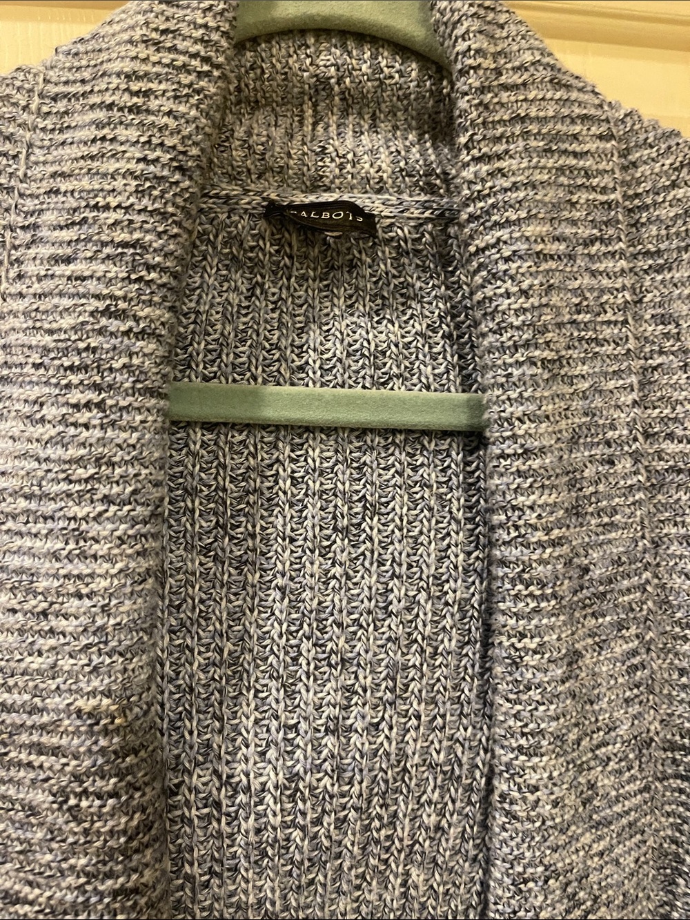 Talbots Gray Marled Shawl Collar Cardigan